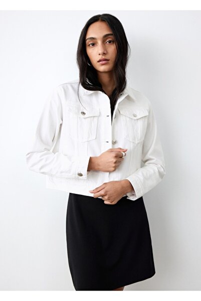 Mango Teen Kürk yakalı denim mont