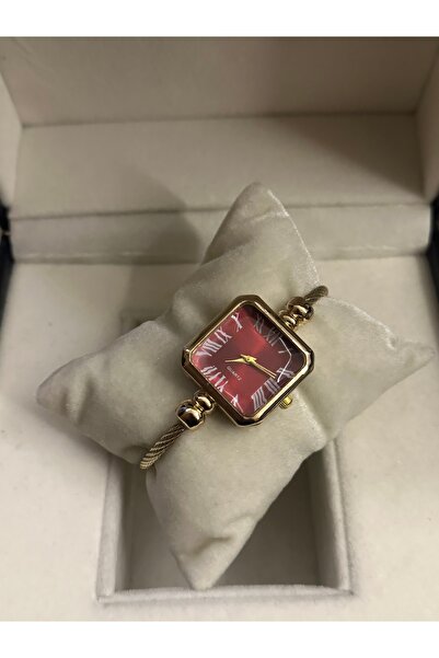 chaoyada Bordo Kelepçe Kordon Vintage Saat Anneler Günü Hediye