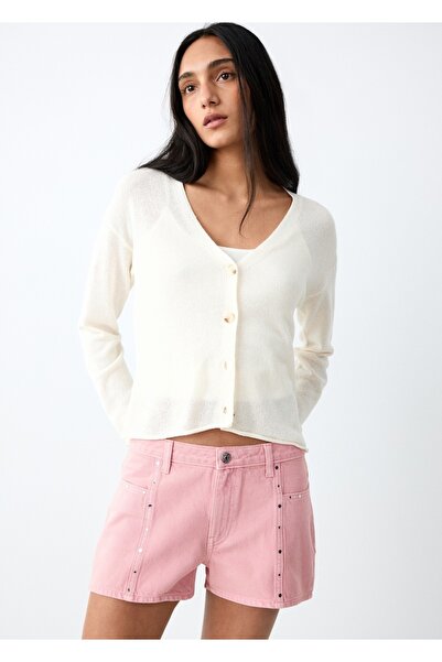 Mango Teen Studded denim shorts