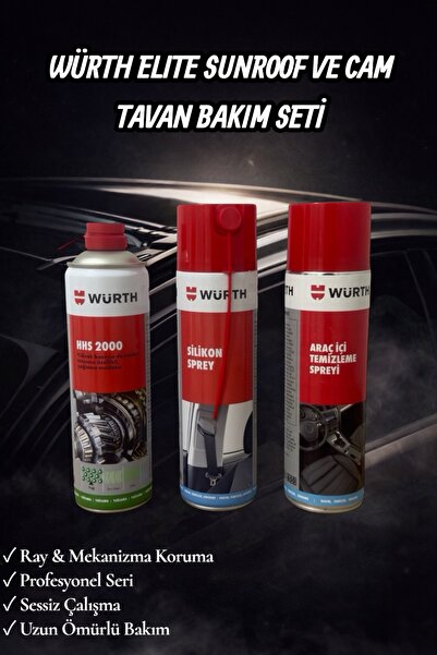 Würth Prime Cars ELITE Sunroof Cam Tavan Bakım Seti