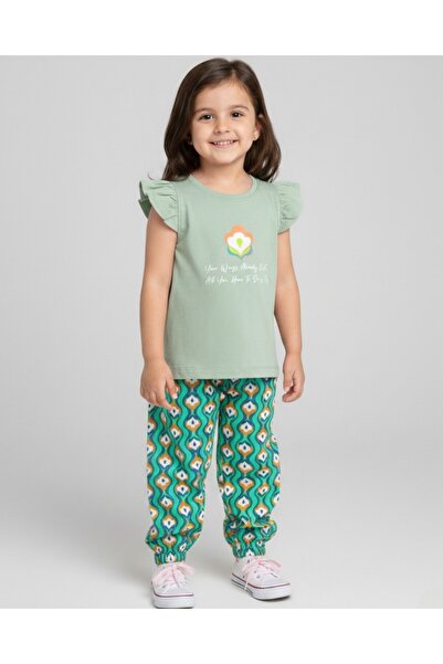 Ege Bebek COPII FETE VISCOSĂ TIREL TIREL LEGGINGS CU TRICOU TT 2-3-4-5-6 ANI ...