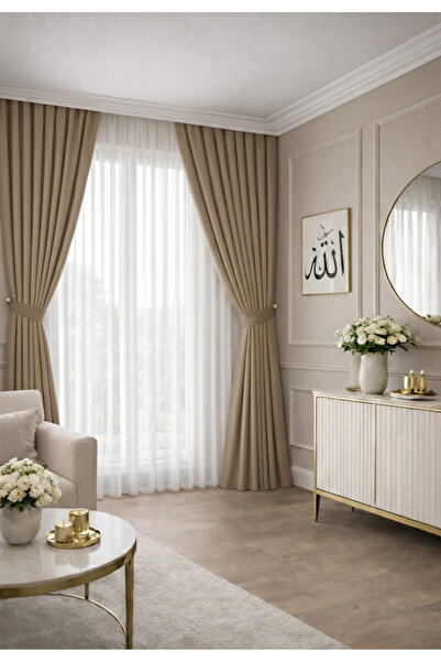 Wowlays Home Vizon Pileli Fon Perde Kadifemsi Kumaş Yüksek Kalite Tek Kanat