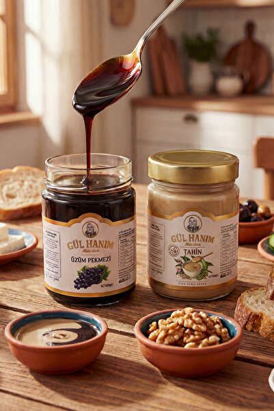 Gülhanım Abla 100% Local Sesame Tahini 300g + Natural Grape Molasses 400g