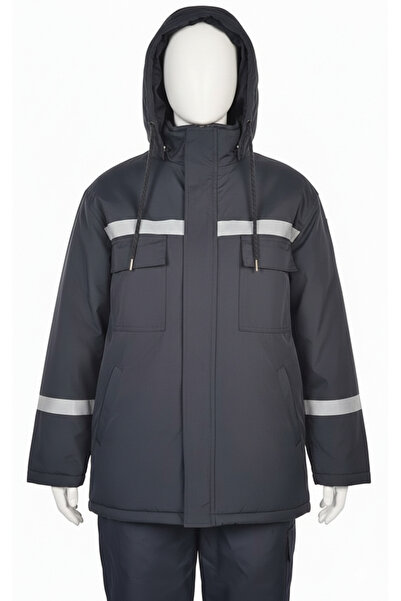 Secura İş Güvenliği Water and Windproof Bondit Coat with Hood and Fleece Insi...