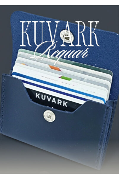 KUVARK حامل بطاقات ريكوار |   نموذج أفقي |   جلد العجل الأصلي |   اللون الأزر...