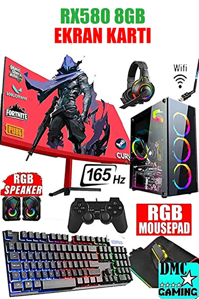 Dmc N230 (PUBG,GTA 5) I5 3470,16GB RAM,1TB HDD,256GB SSD,RX580,24'' 165Hz Oyu...