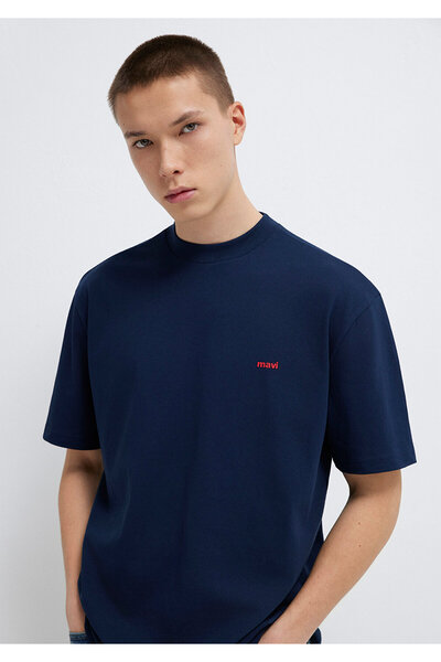 Mavi Printed Navy Blue T-Shirt Loose Fit / Relaxed Comfortable Cut 0612216-70497