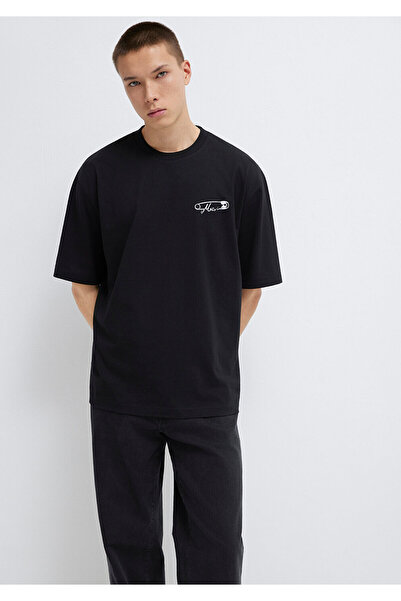 Mavi Printed Black T-Shirt Relaxed Fit / Comfortable Cut 0613149-900