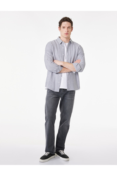 Koton Düz Paça Normal Bel Straight Fit Jean Pantolon - Mark Jean