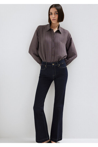 Mavi Purple (Tencel) ™ ) Liyosel Shirt Loose Fit / Loose Comfortable Cut 1211...