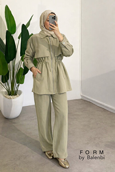 Balenbi Contrast Stitching Detailed Hijab Women's Tnsel Set 1171 – Form Series