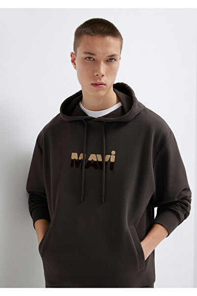 Mavi Logo Baskılı Kahverengi Sweatshirt 0S10395-70219