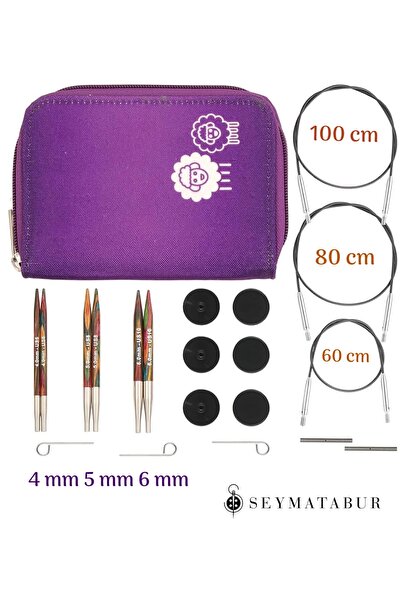 BALIM ÖRGÜ EVİ Knitpro Symfonie Ahşap Değiştirilebilir Misinalı Başlangıç Şiş...