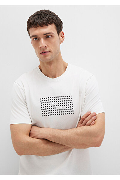 Mavi Schwarzes bedrucktes Ecru-T-Shirt Regular Fit / Normaler Schnitt 0612866...