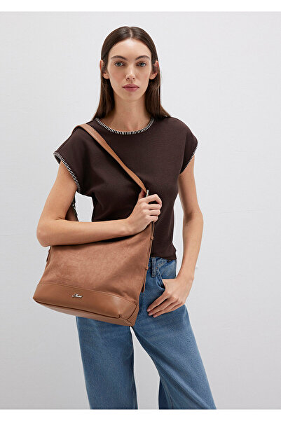 Mavi Faux Suede Brown Shoulder Bag 1913473-70280