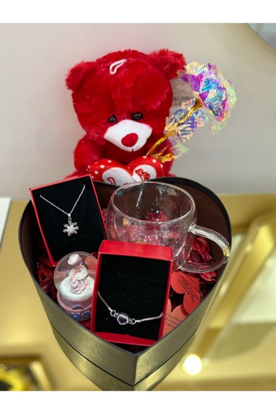 SUMMER GIFT Sevgiliye Özel Hediye- Büyük Ayıcık - Çelik Kolye ve Bileklik - Ç...