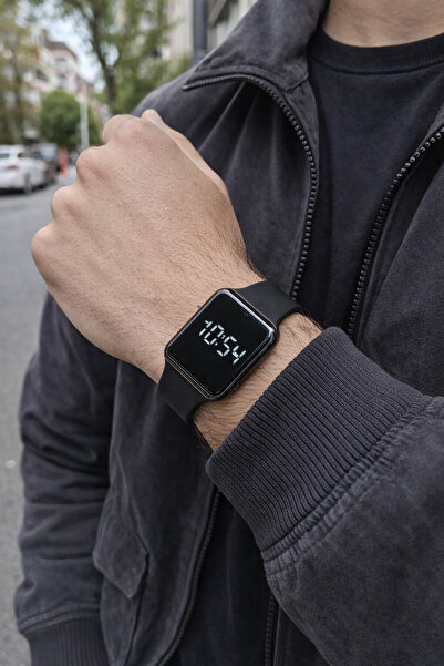 sonsuzsaat Siyah Silikon Kordonlu Led Dokunmatik Unisex Kol Saati Spor Modern...