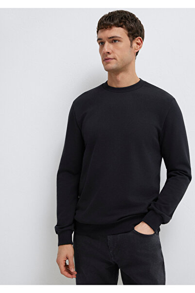 Mavi guler rotund Negru Swea tricou 0S10457-900