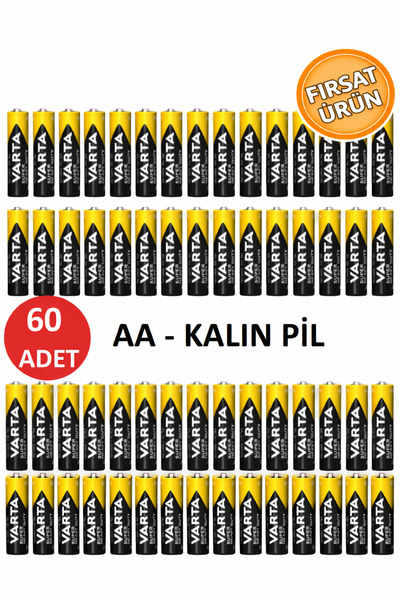 ANI OFİS KIRTASİYE A K AA Kalin Pil 60 Adet Özel Pil Paketi - Süper Güçlü - U...