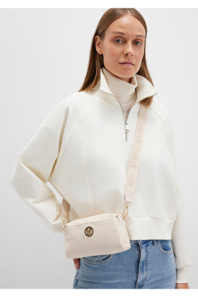 Mavi Beige Crossbody Bag with Seal Logo Detail 1912662-87740