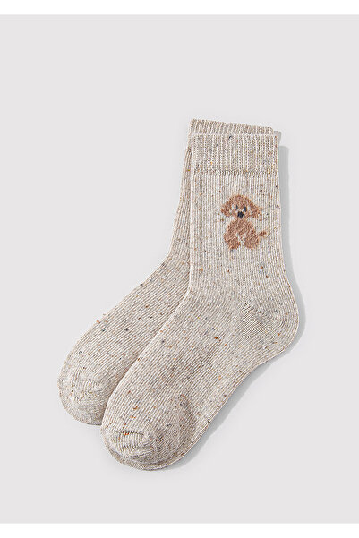 Mavi Wool Blend Beige Boot Socks 1912832-70020