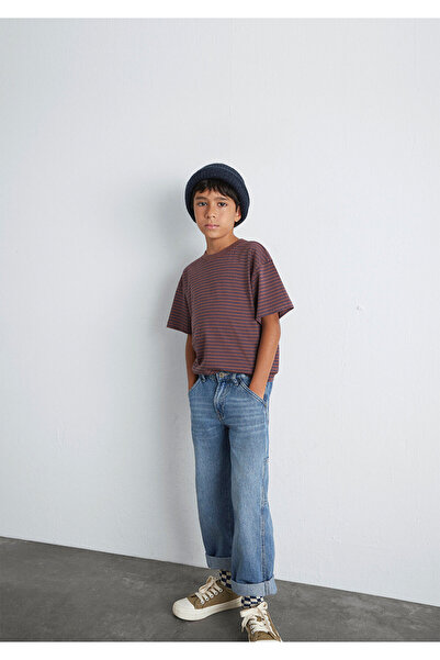 Mavi Καφέ ριγέ μπλουζάκι Loose Fit / Loose Relaxed Fit 6610390-90787