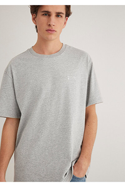 Mavi Jeans Printed Gray T-Shirt Loose Fit / Loose Relaxed Cut 0612591 -80018