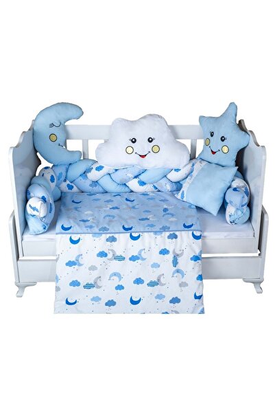 RYZE ÇOCUK Moon Cloud Figured Crib Set Blue