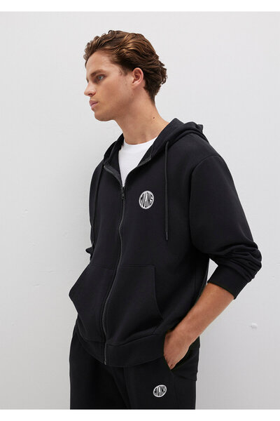 Mavi Schwarzes Sweatshirt mit Kapuze und Logo-Aufdruck von Mvjns 0s10193-900