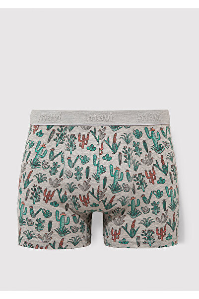 Mavi Cactus Patterned Gray Boxer 091122-23854