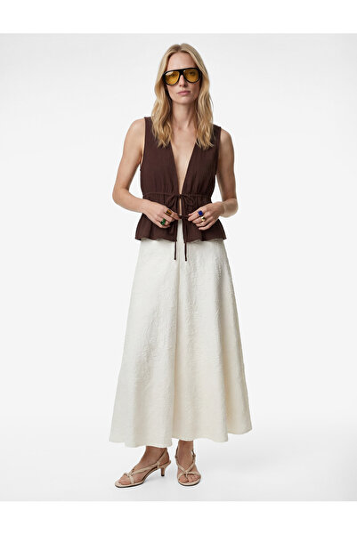 Koton Удобна пола с флорален принт и средна дължина