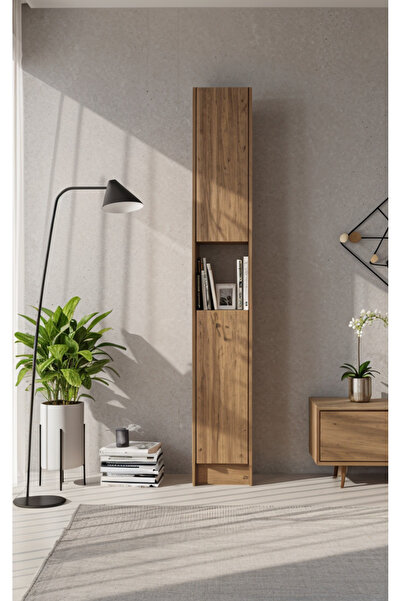 YETİ MOBİLYA Flat30 Kitaplık 2 Kapaklı Kütüphane Çok Amaçlı Dolap Çam