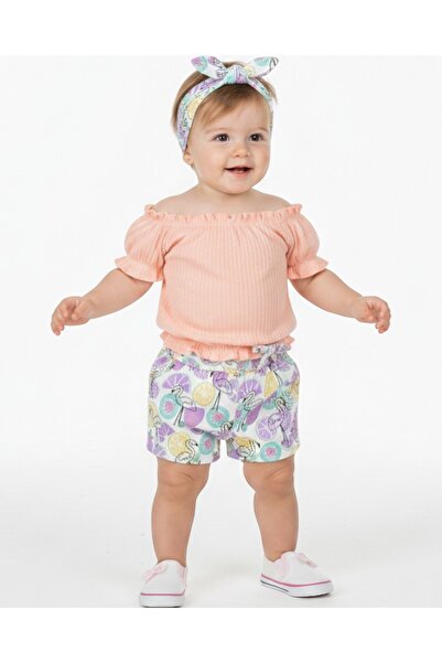 Ege Bebek طفلة الصيف باندانا فلامنغو مطبوعة السراويل 3 قطعة أنيقة 6-9-12-18-2...