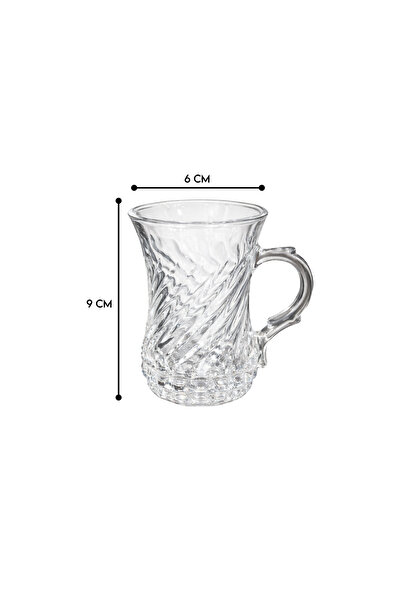 ALQANNAS 12 Pieces Crystal Tea Glass Set With Design