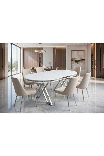 Maholandin Oslo yemek masası mutfak masası 90x160 Lüx masa(sadece masa)