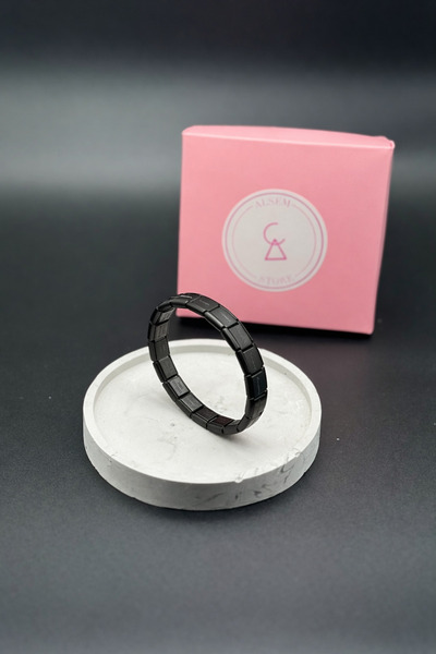 Alsem Siyah Paslanmaz Çelik Charm Esnek Bileklik , Soft İtalyan Erkek Kadın B...