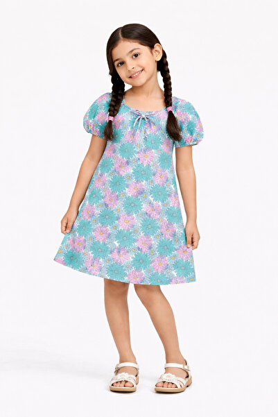 Gingersnaps Girls' Short Sleeve Floral Dress