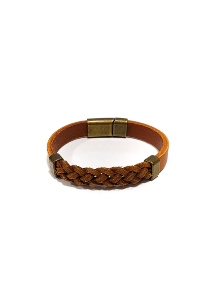 Herşey Nota سوار رجالي من الجلد الطبيعي المضفر من تابا كوردون |   مشبك معدني ...