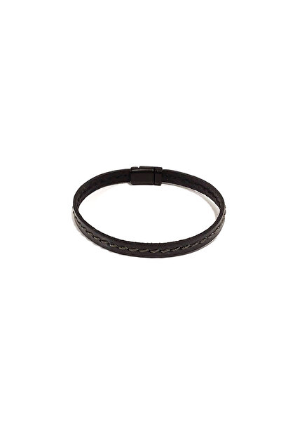 Herşey Nota Black Leather Rope Model Men's Bracelet |   Genuine Leather – Sty...
