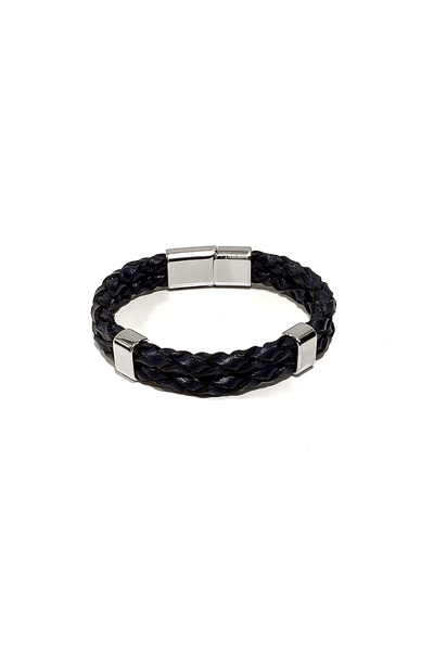 HER ŞEY NOTA www.herseynota.com Night Lord Black Braided Genuine Leather Men'...