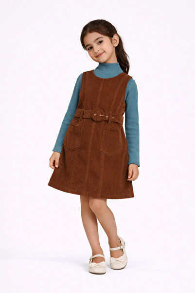Gingersnaps “Girls' Sleeveless Ribbed Dress Set with Long Sleeve Blouse”