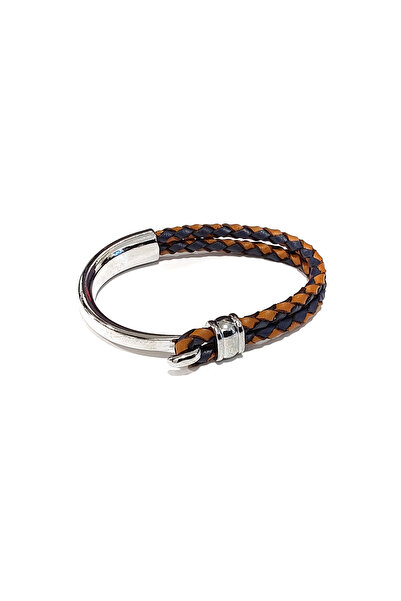 HER ŞEY NOTA www.herseynota.com Glazed Tan-Navy Blue Silver Hook Genuine Leat...