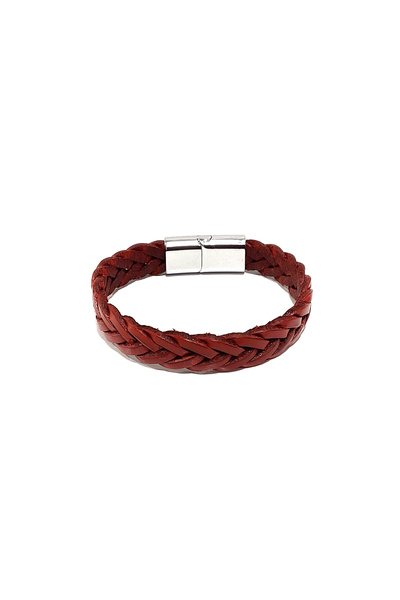HER ŞEY NOTA www.herseynota.com Sand Warrior Red Color Braided Genuine Leathe...