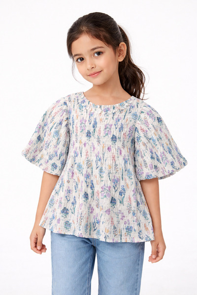 Gingersnaps Girls' Butterfly Print Blouse