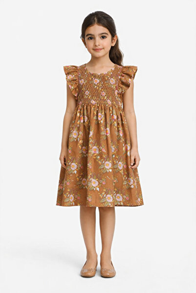 Gingersnaps Girls' Woven Floral Dress with Shoulder Strap