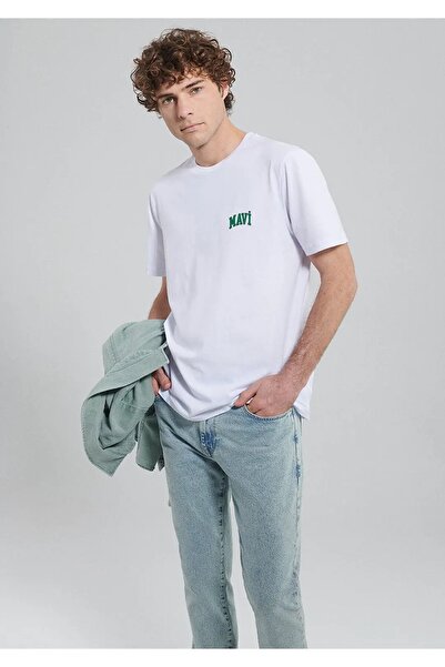 Mavi Tricou alb pentru bărbați - M 0611714 -620