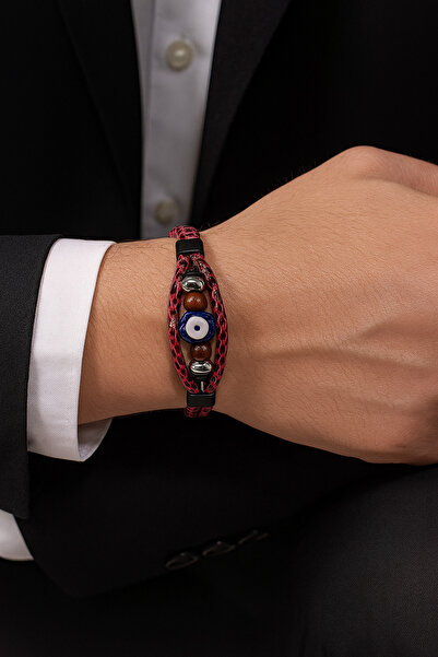 Herşey Nota Pink Genuine Leather Men's Bracelet |   Modern and Eye-Catching D...