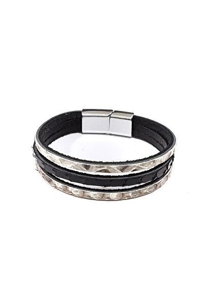 HER ŞEY NOTA www.herseynota.com سوار رجالي من الجلد الطبيعي من بيتون جراي شاد...