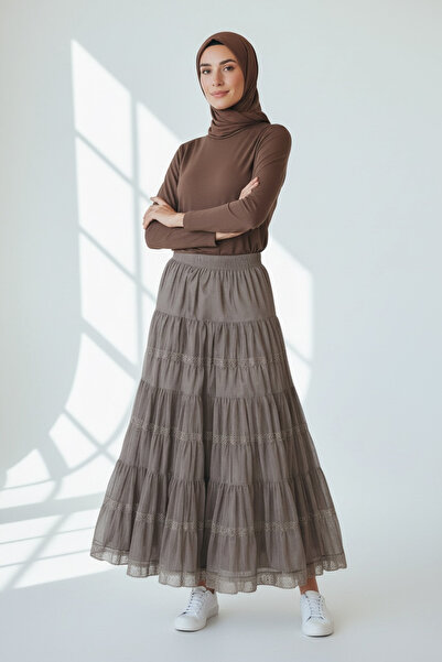 ECE GİYİM تنورة غجرية قابلة للطي بخصر مطاطي للنساء