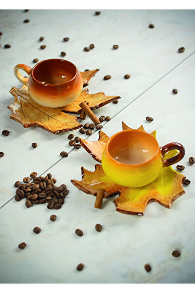 Narçiçeği Takı ve Hediyelik Eşya Handmade Double Tea/Coffee Cup Set with Plan...